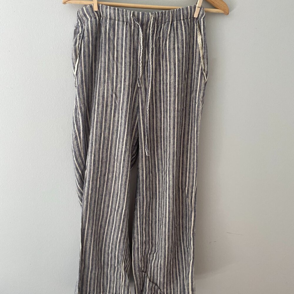 Urban Outfitters Striped Lounge Pants - Gray/Light Blue+White Stripes - W Size S